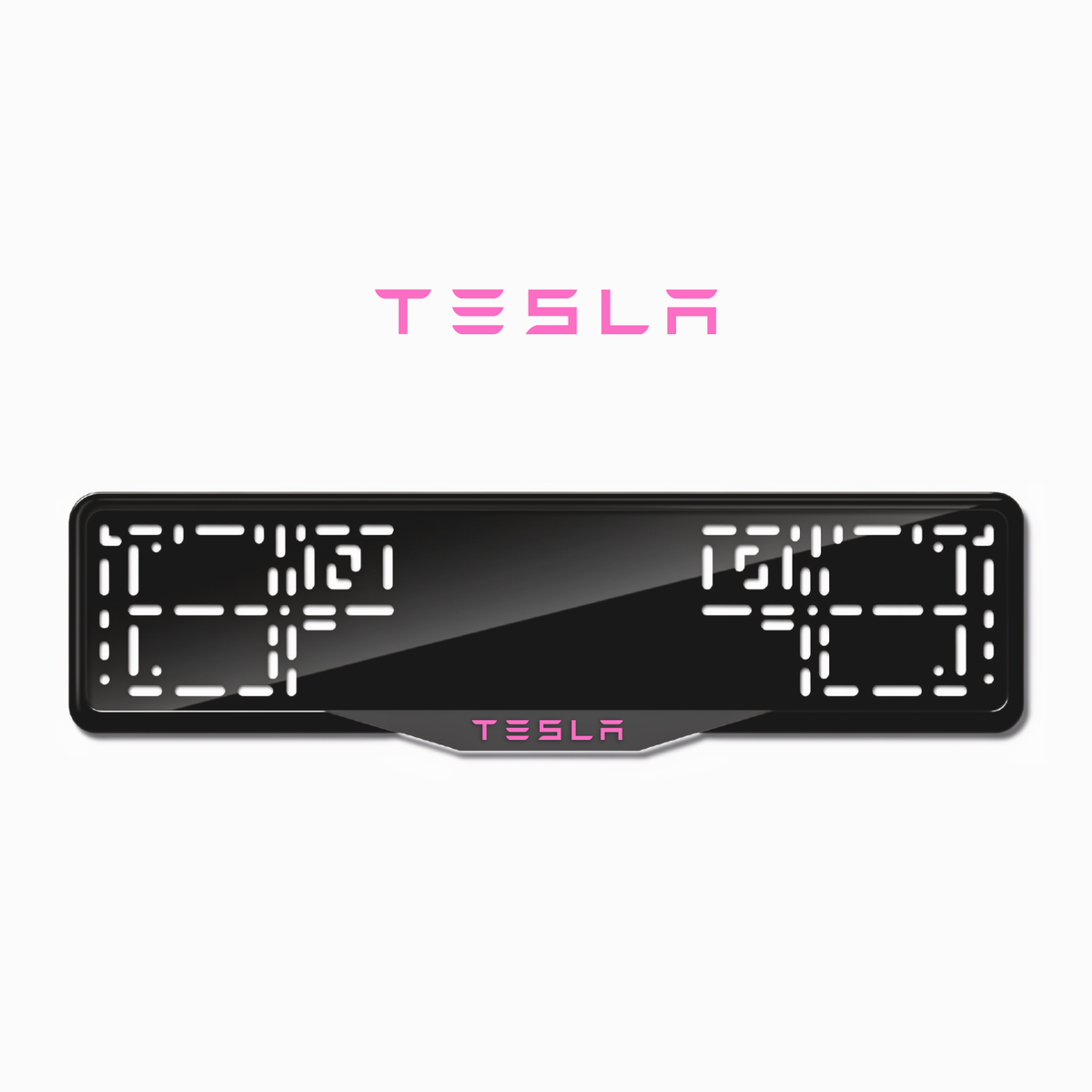 Cadres de plaque d'immatriculation Tesla - Rose - SATIN