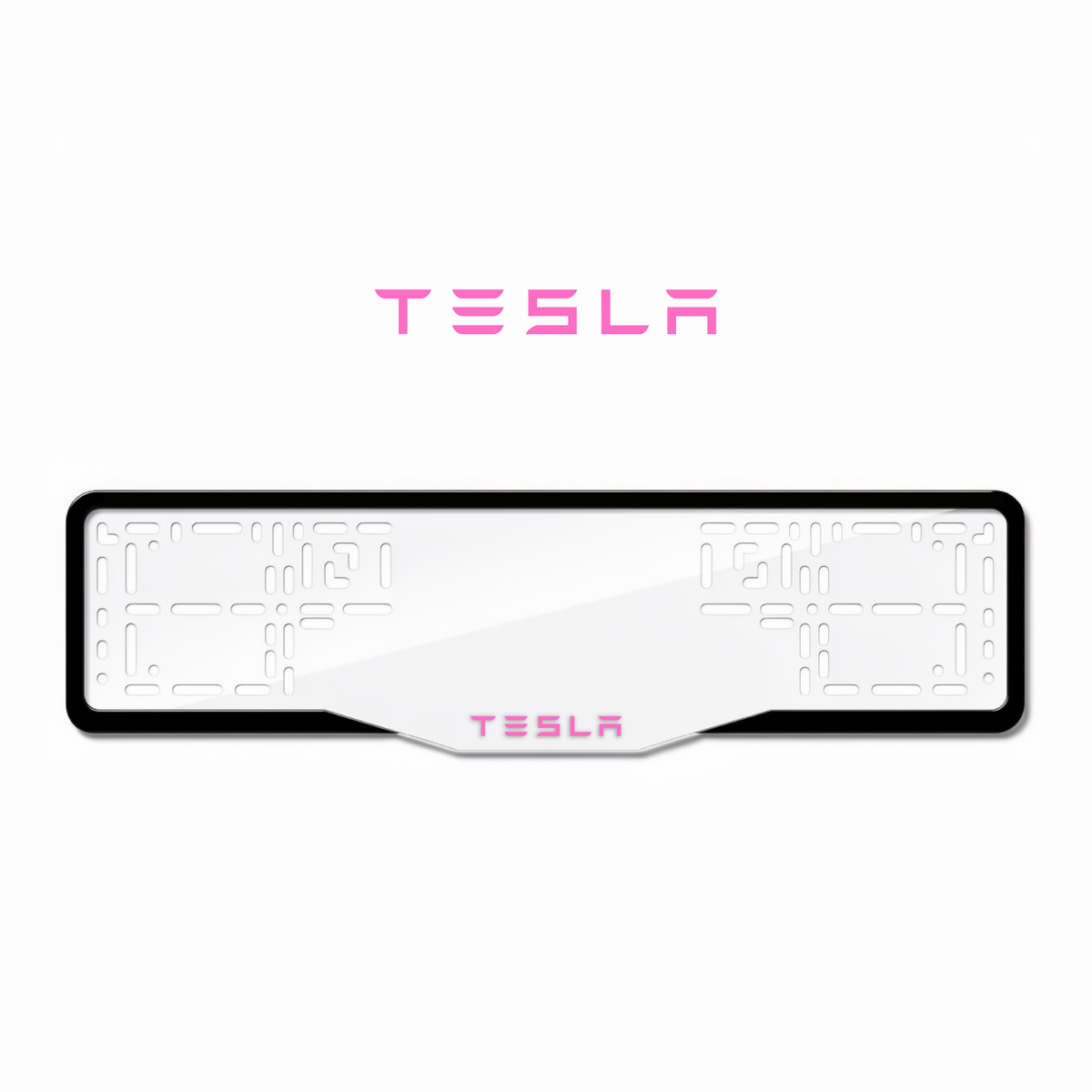 Cadres de plaque d'immatriculation Tesla - Rose - GLASS