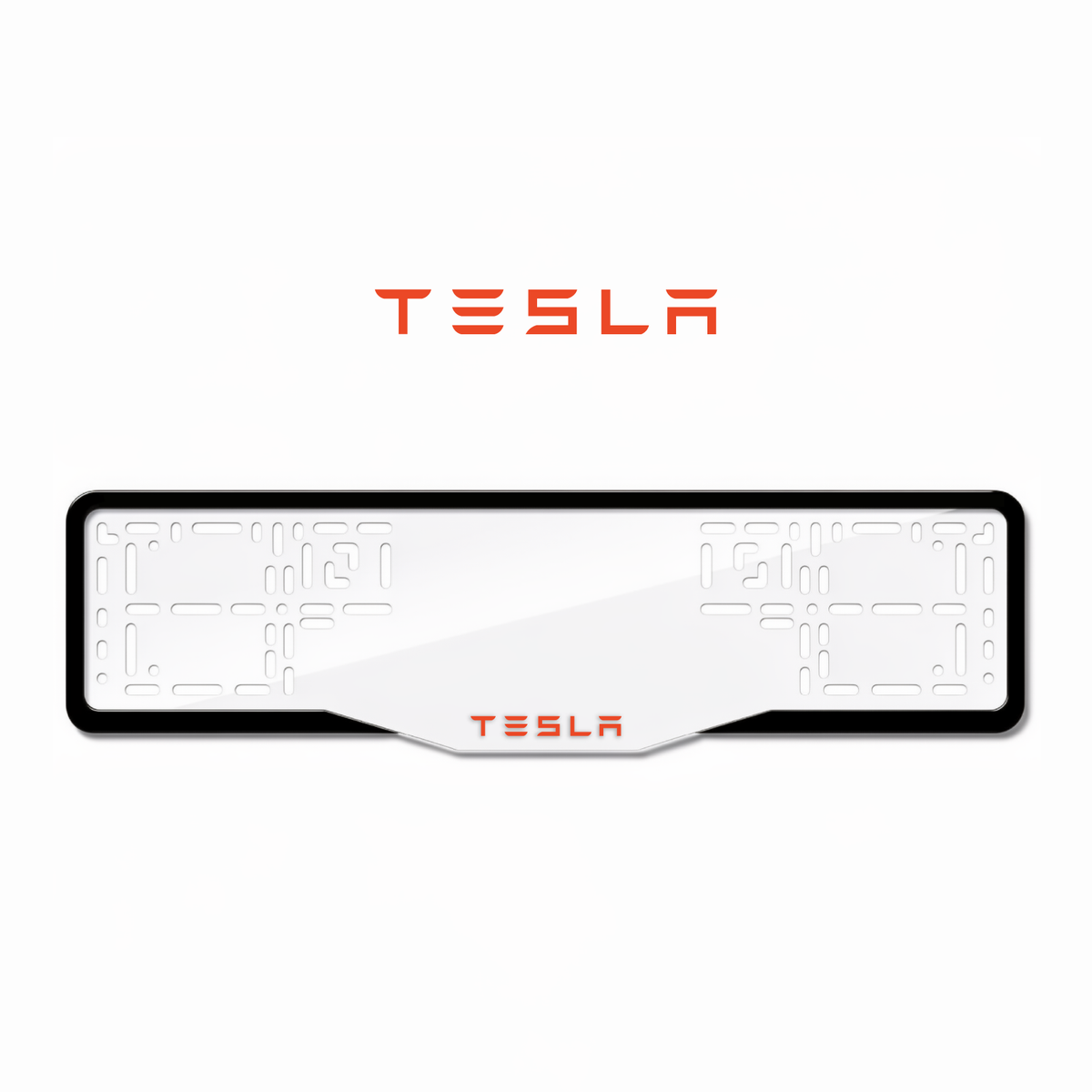 Cadres de plaque d'immatriculation Tesla - Rouge - GLASS