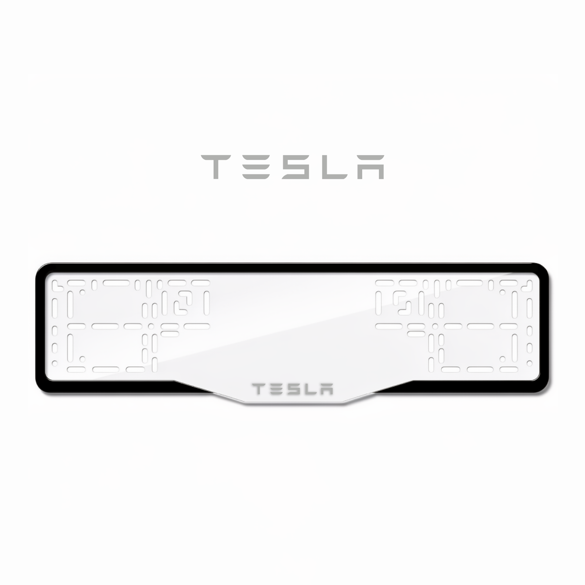 Cadres de plaque d'immatriculation Tesla - Gris - GLASS