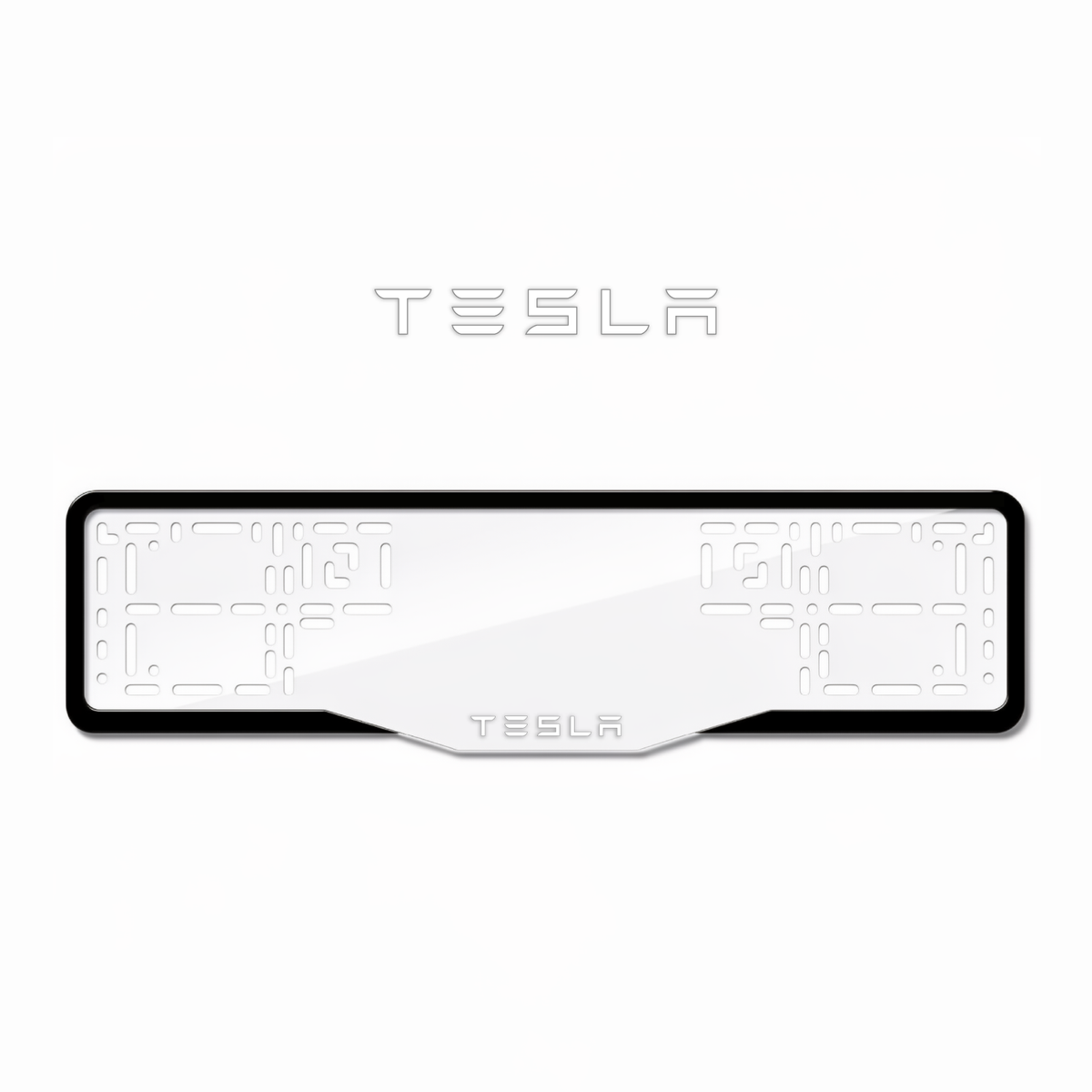 Cadres de plaque d'immatriculation Tesla - Blanc - GLASS