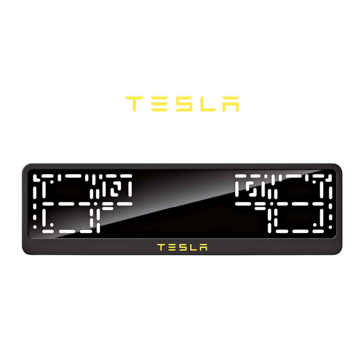 Cadres de plaque d'immatriculation Tesla - Jaune - CLASSIC