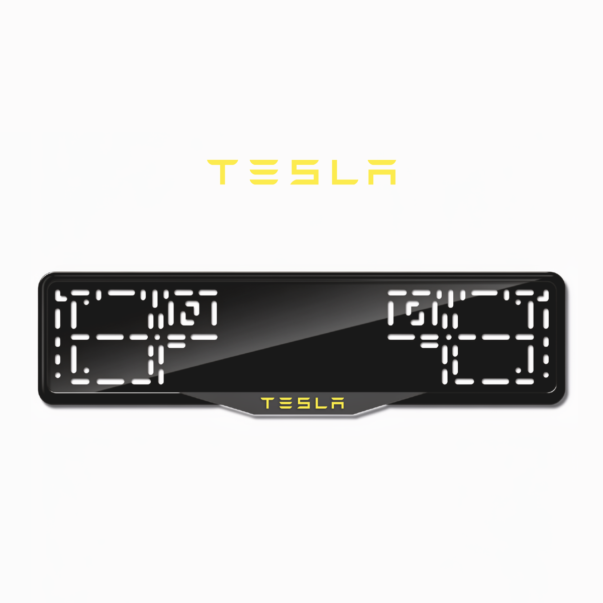 Cadres de plaque d'immatriculation Tesla - Jaune - SATIN