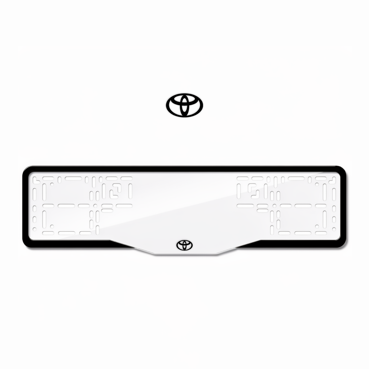 Cadres de plaque d'immatriculation Toyota Logo - Noir - GLASS