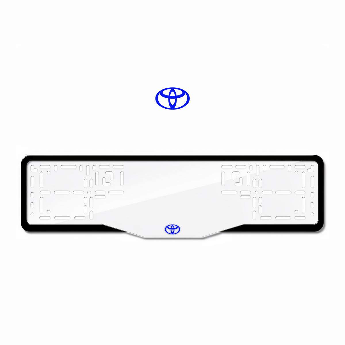 Cadres de plaque d'immatriculation Toyota Logo - Bleu - GLASS