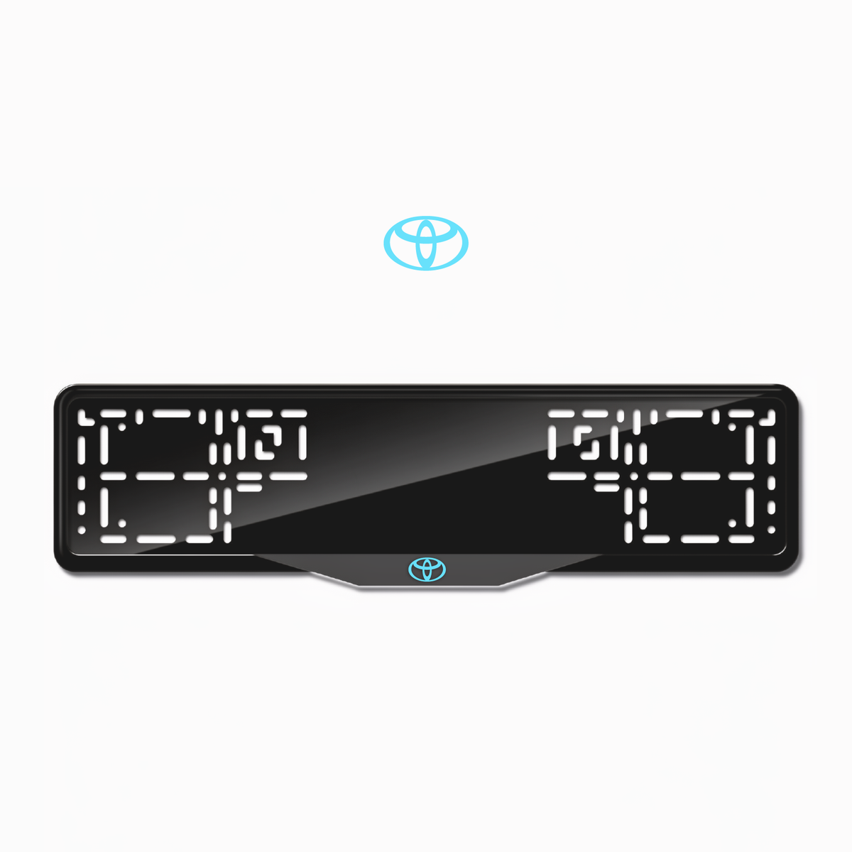 Cadres de plaque d'immatriculation Toyota Logo - Bleu Tiffany - SATIN
