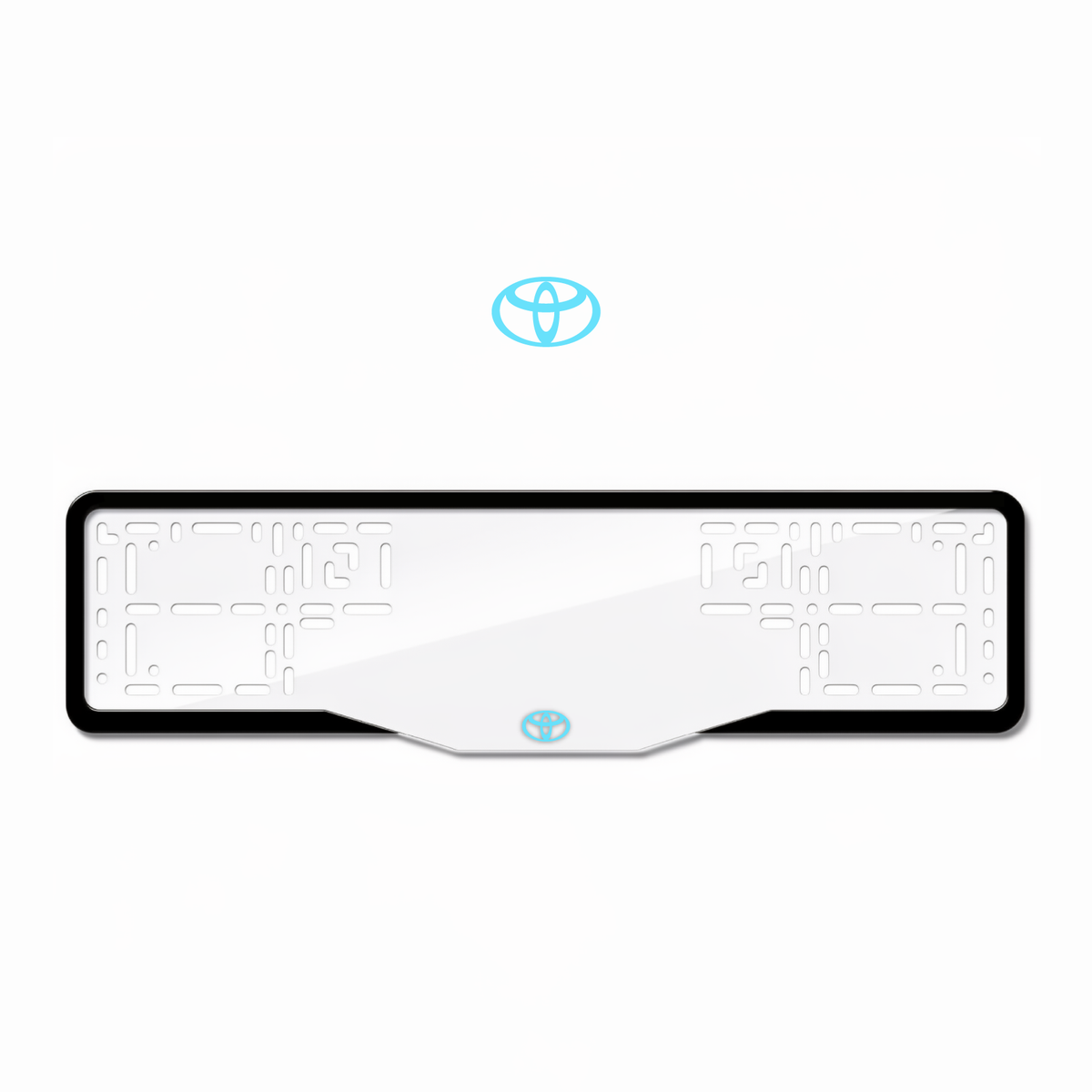 Cadres de plaque d'immatriculation Toyota Logo - Bleu Tiffany - GLASS