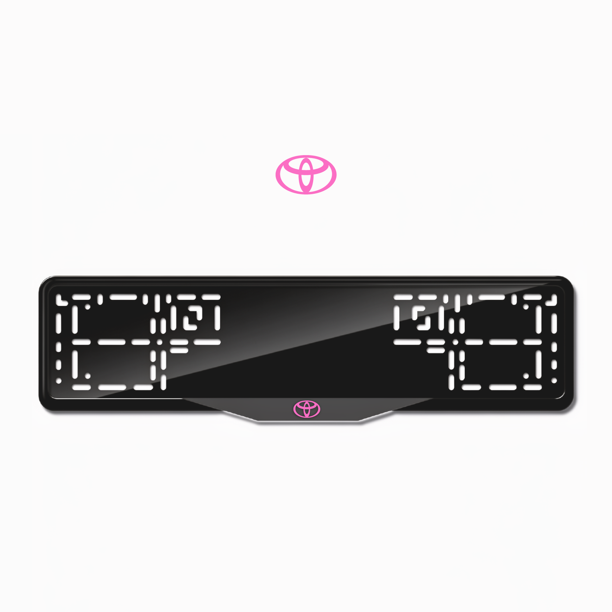 Cadres de plaque d'immatriculation Toyota Logo - Rose - SATIN