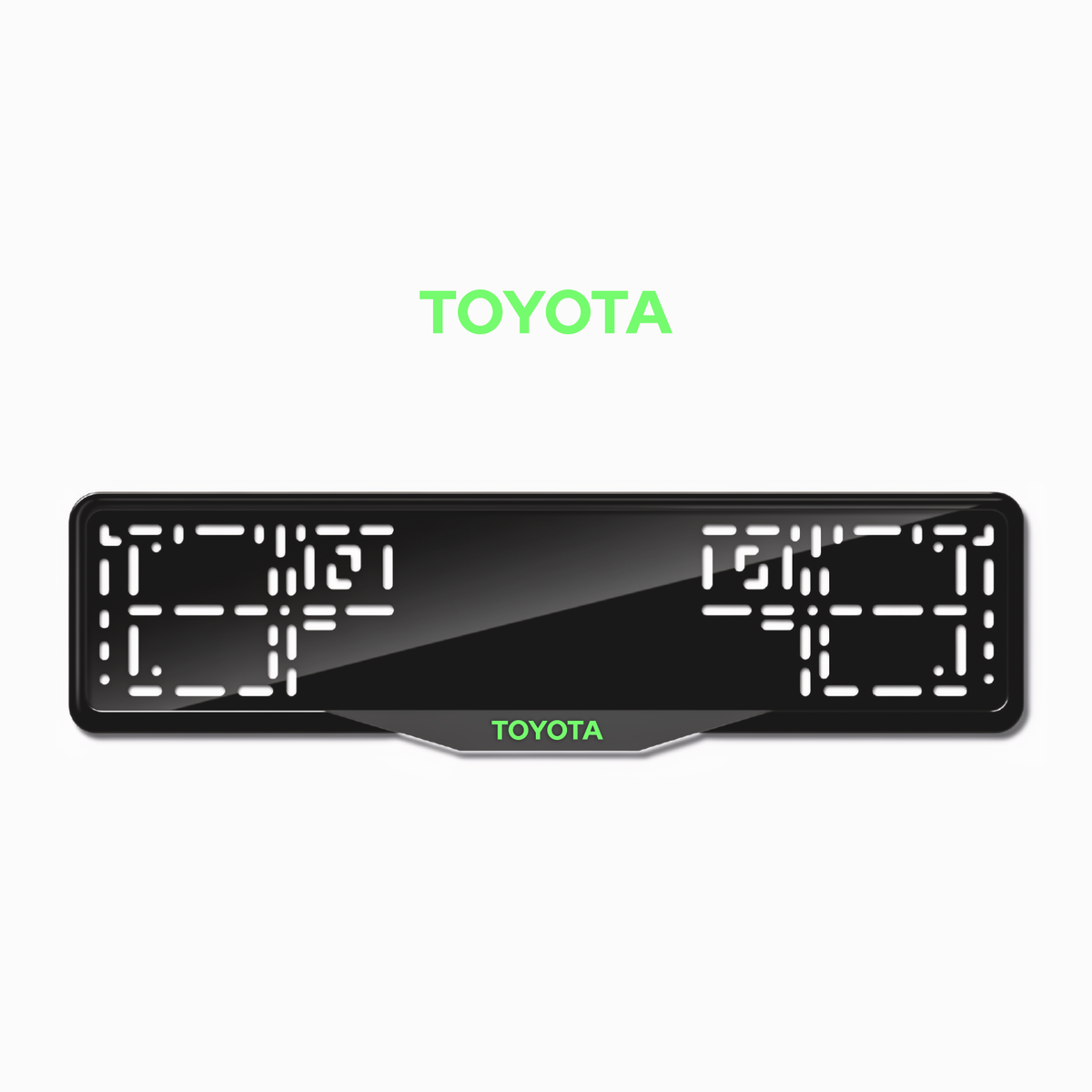 Cadres de plaque d'immatriculation Toyota - Vert néon - SATIN