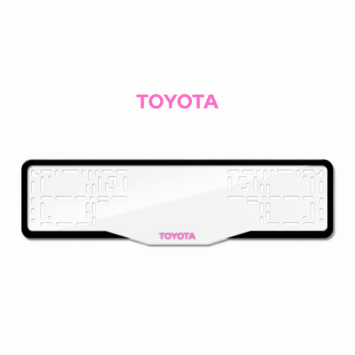 Cadres de plaque d'immatriculation Toyota - Rose - GLASS