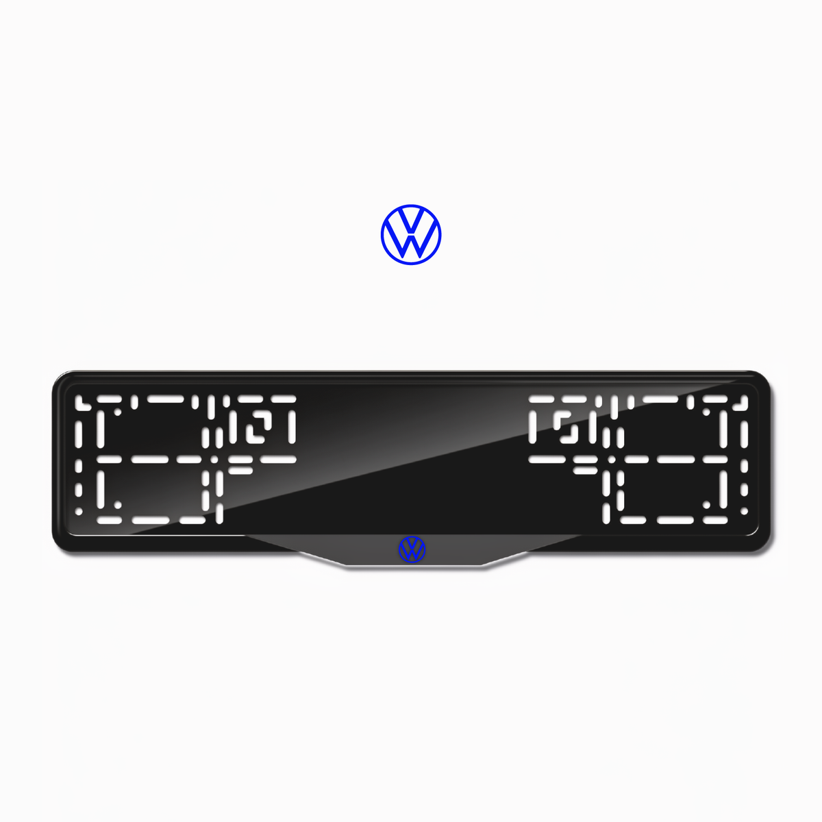 Cadres de plaque d'immatriculation Volkswagen Logo - Bleu - SATIN