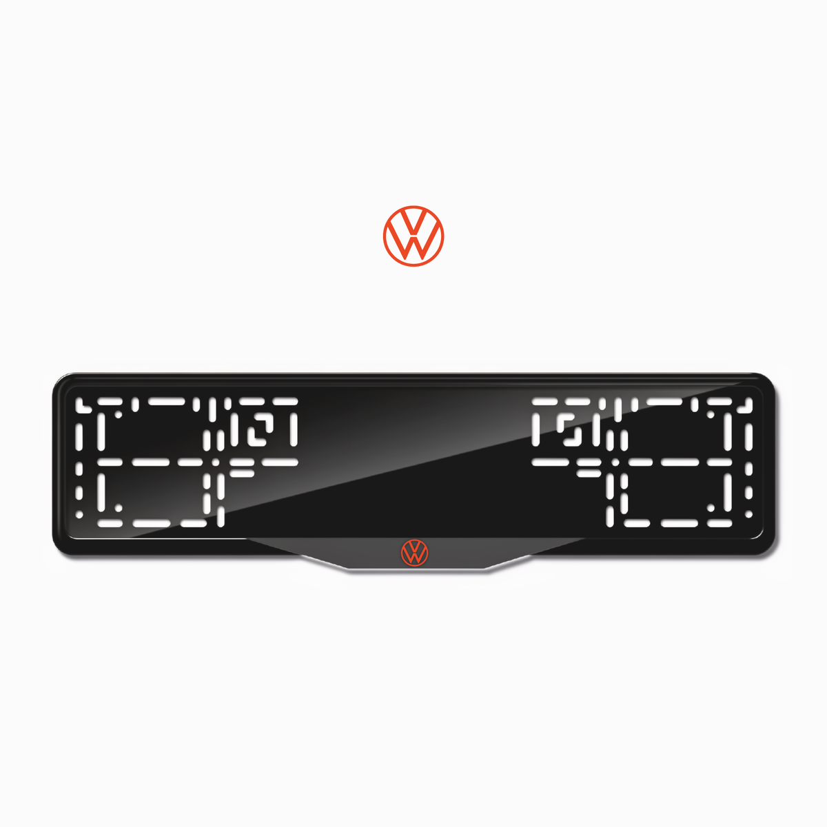 Cadres de plaque d'immatriculation Volkswagen Logo - Rouge - SATIN