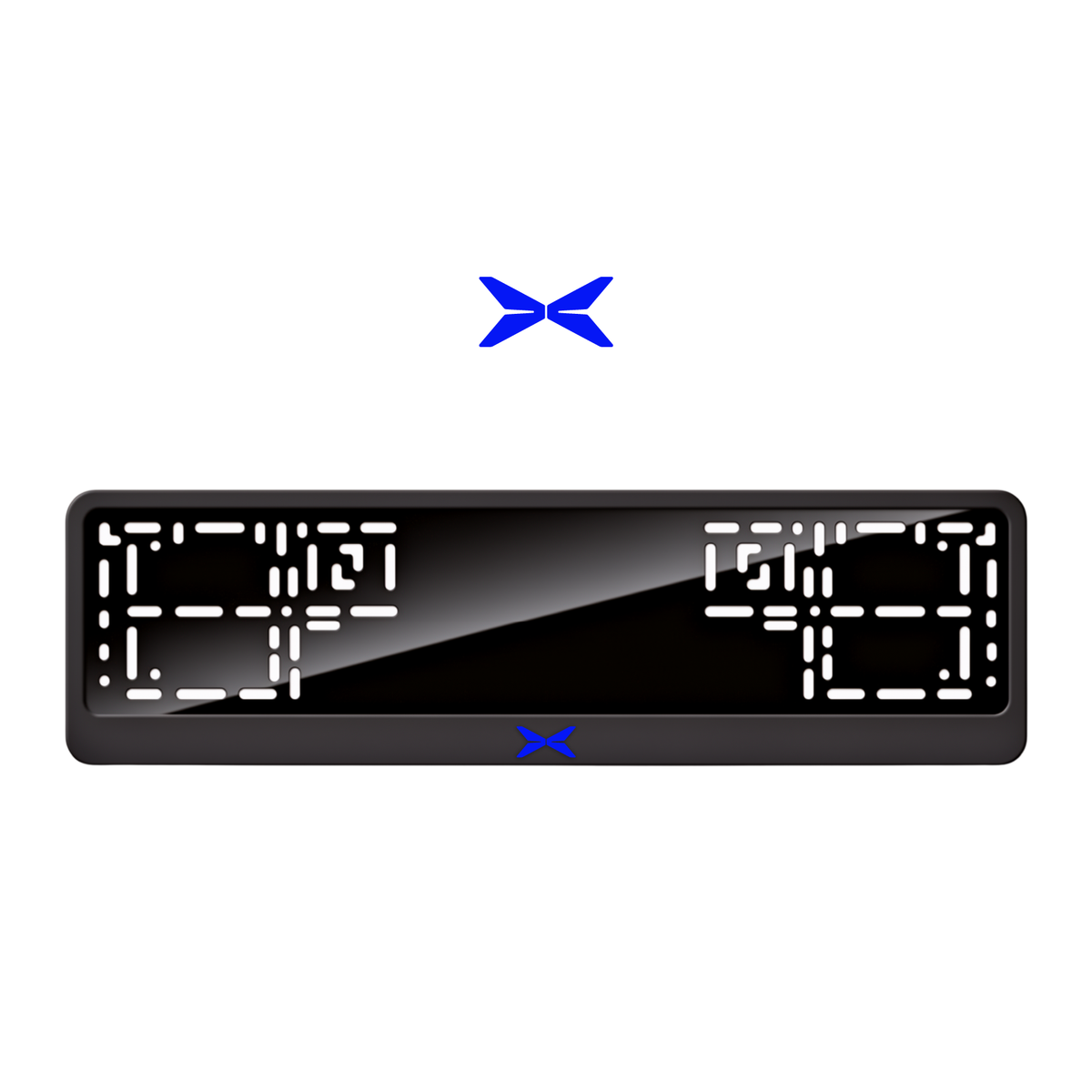 Cadres de plaque d'immatriculation X Logo - Bleu - CLASSIC