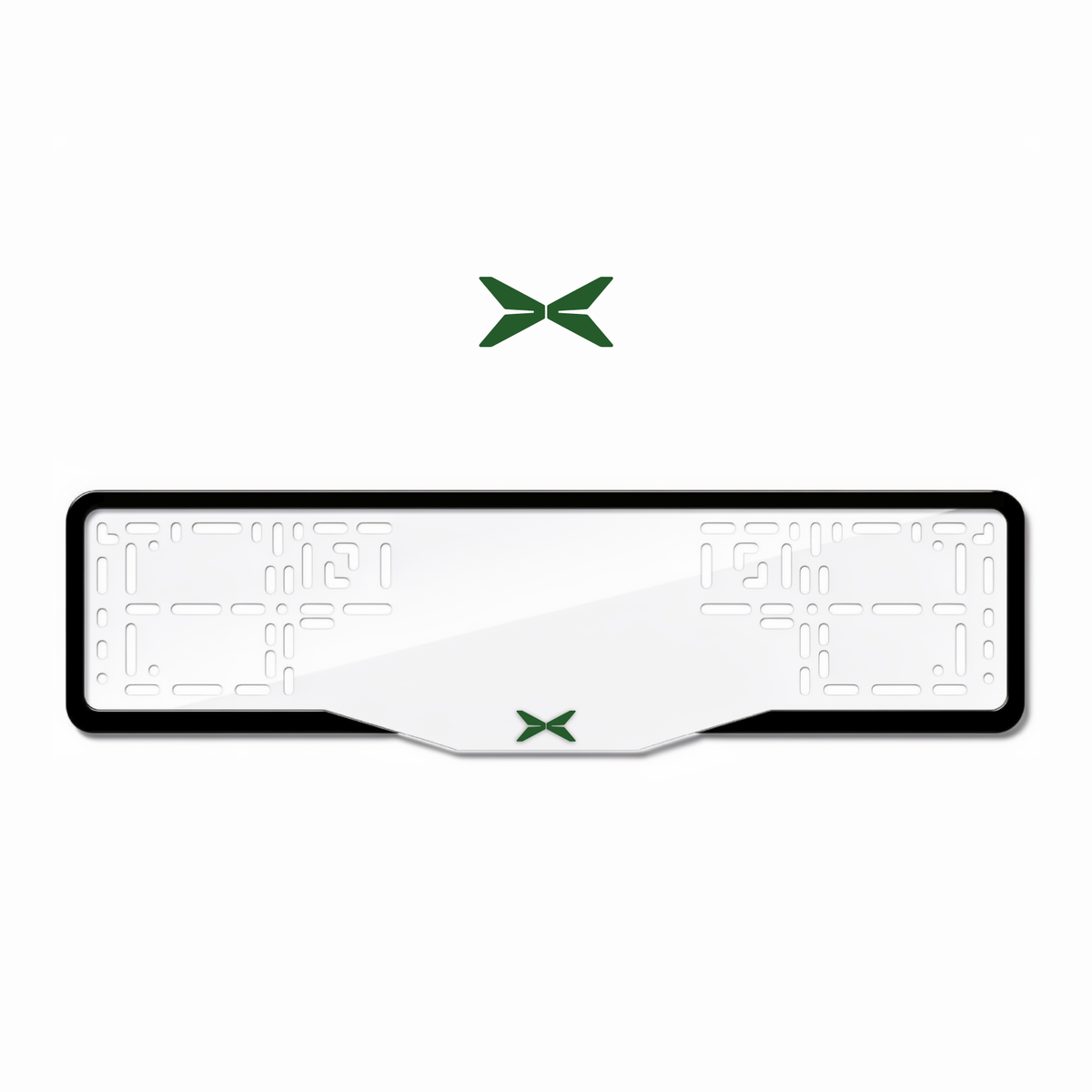Cadres de plaque d'immatriculation X Logo - Vert - GLASS