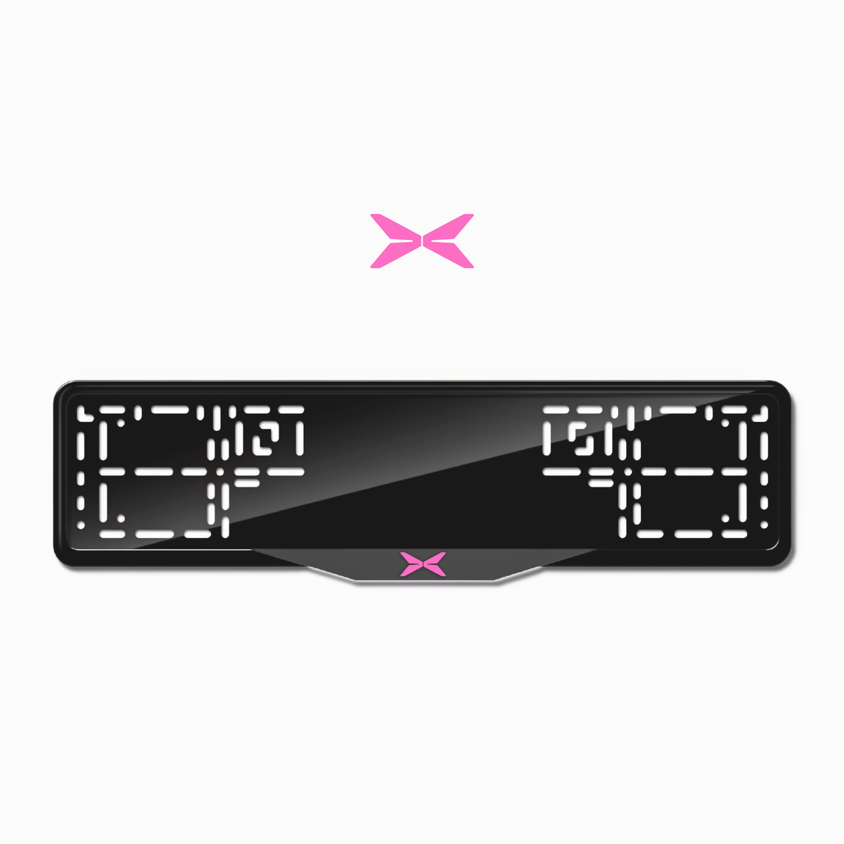 Cadres de plaque d'immatriculation X Logo - Rose - SATIN