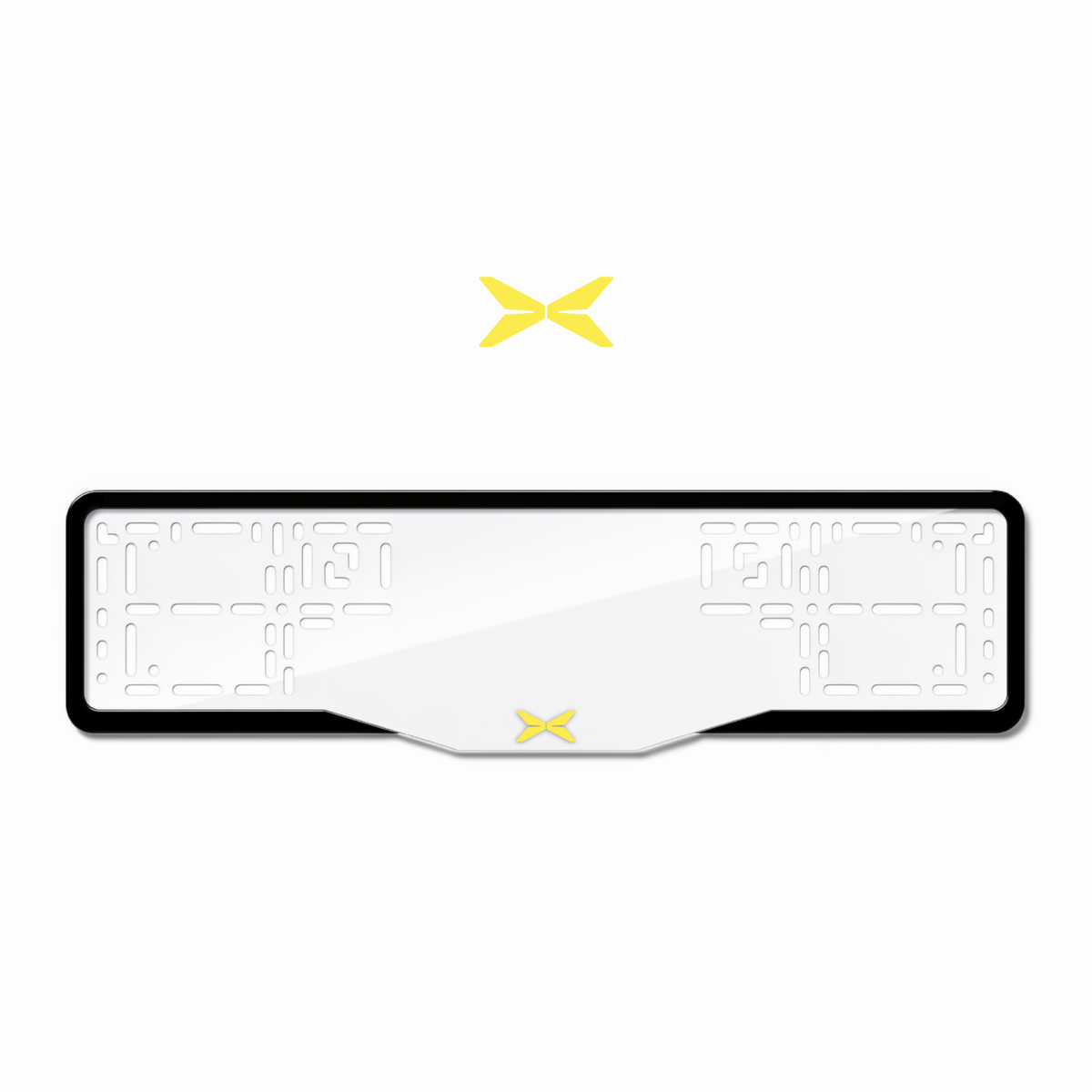 Cadres de plaque d'immatriculation X Logo - Jaune - GLASS
