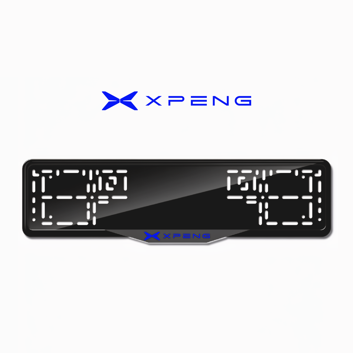 Cadres de plaque d'immatriculation XPeng - Bleu - SATIN