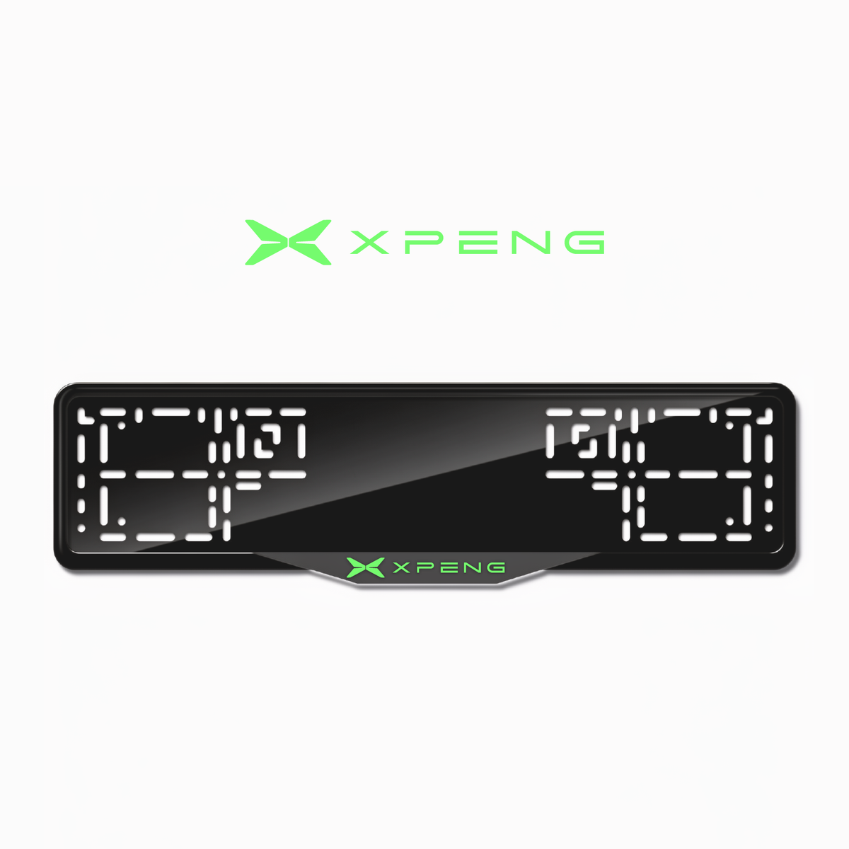 Cadres de plaque d'immatriculation XPeng - Vert néon - SATIN