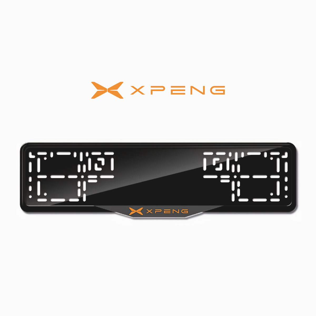 Cadres de plaque d'immatriculation XPeng - Orange Hermès - SATIN