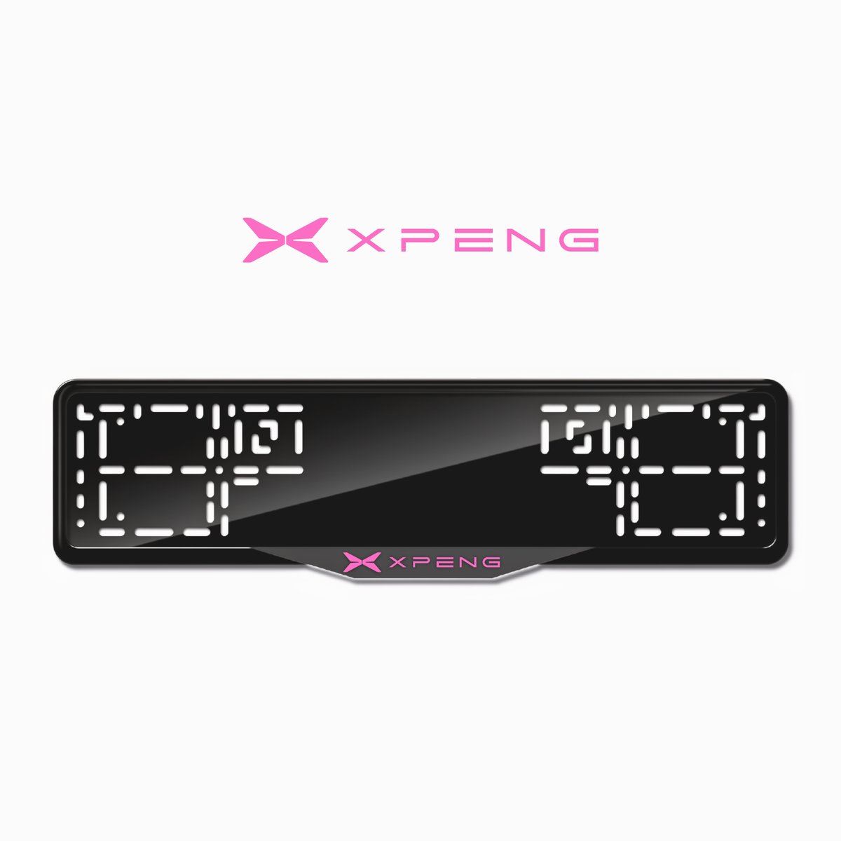 Cadres de plaque d'immatriculation XPeng - Rose - SATIN