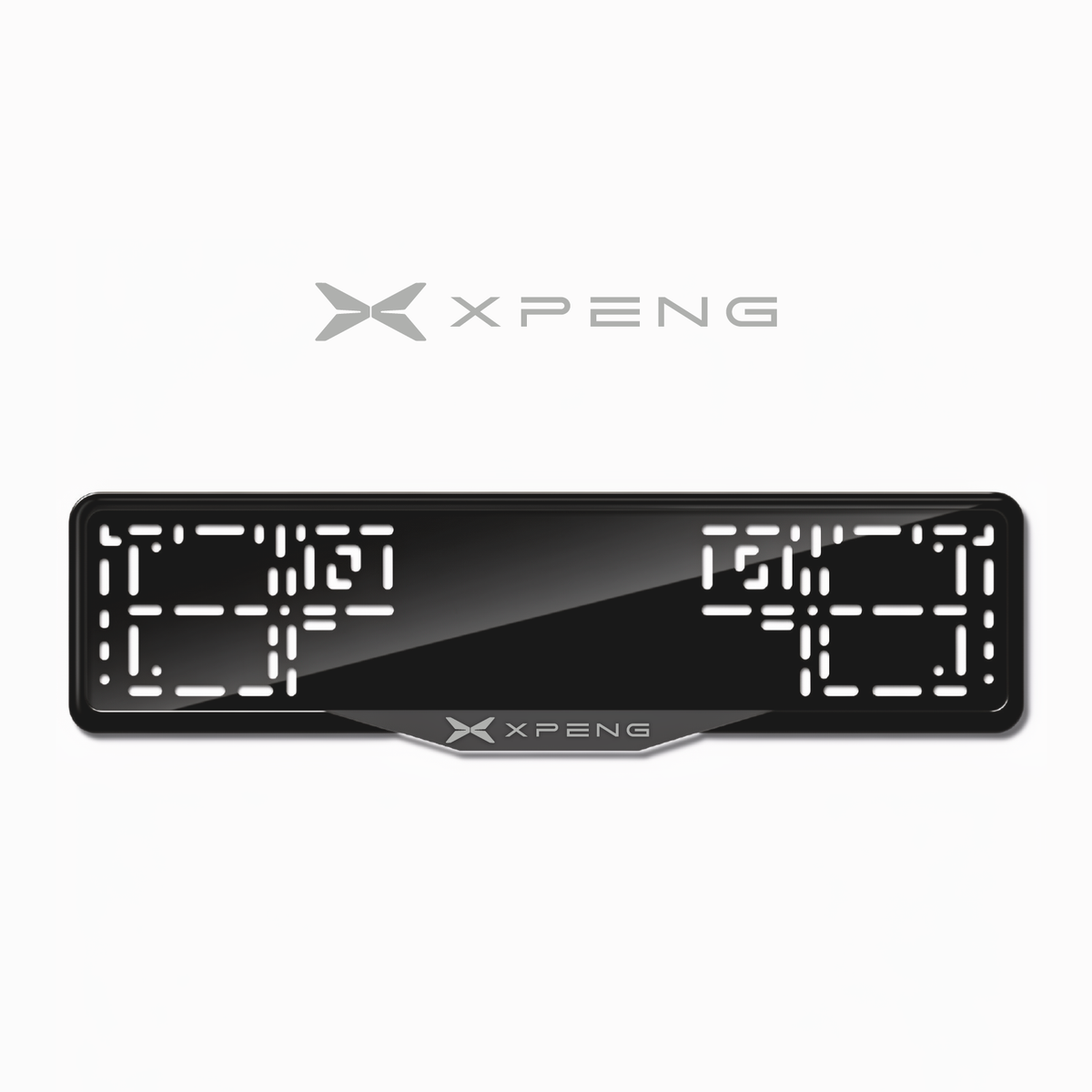 Cadres de plaque d'immatriculation XPeng - Gris - SATIN