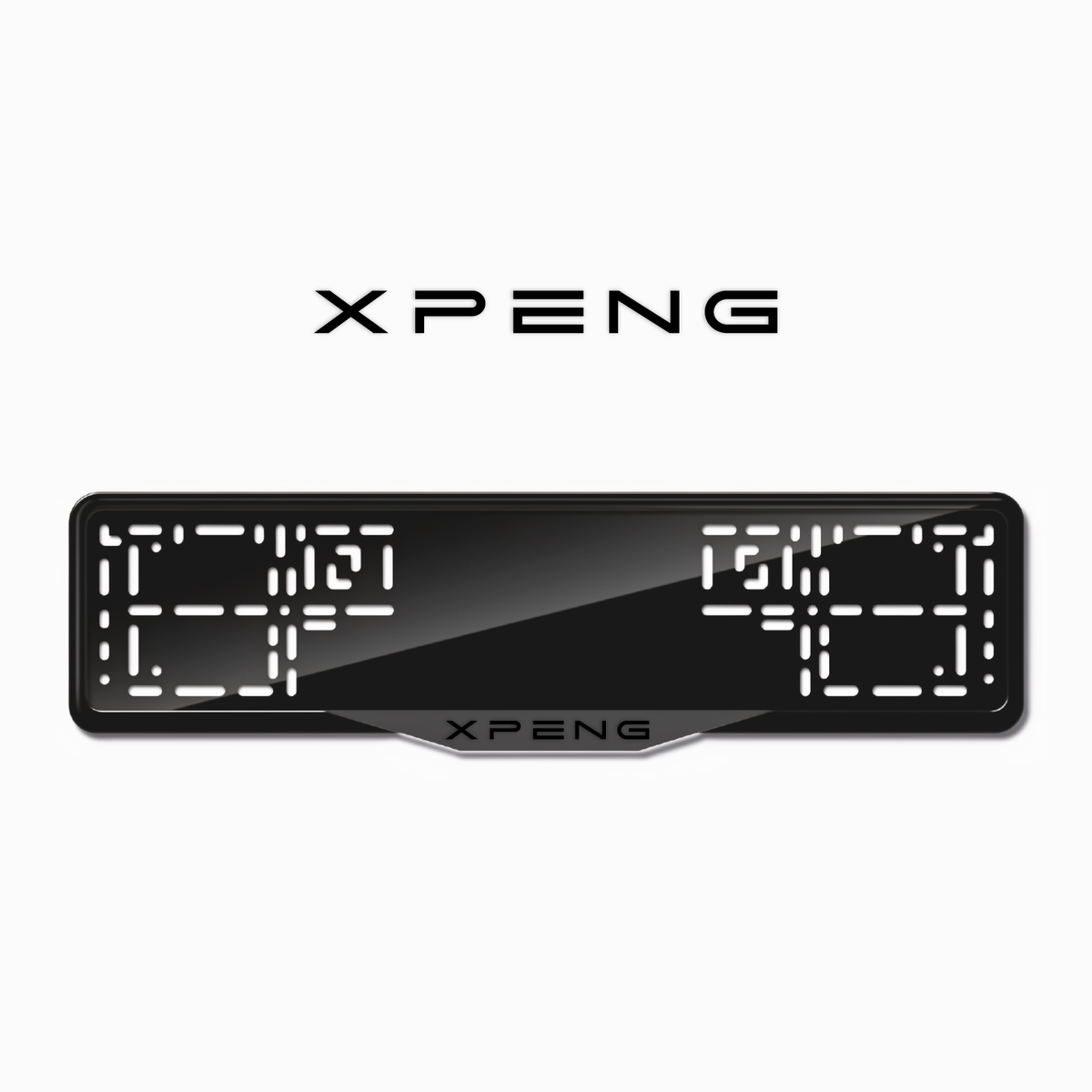 Cadres de plaque d'immatriculation XPeng - Noir - SATIN