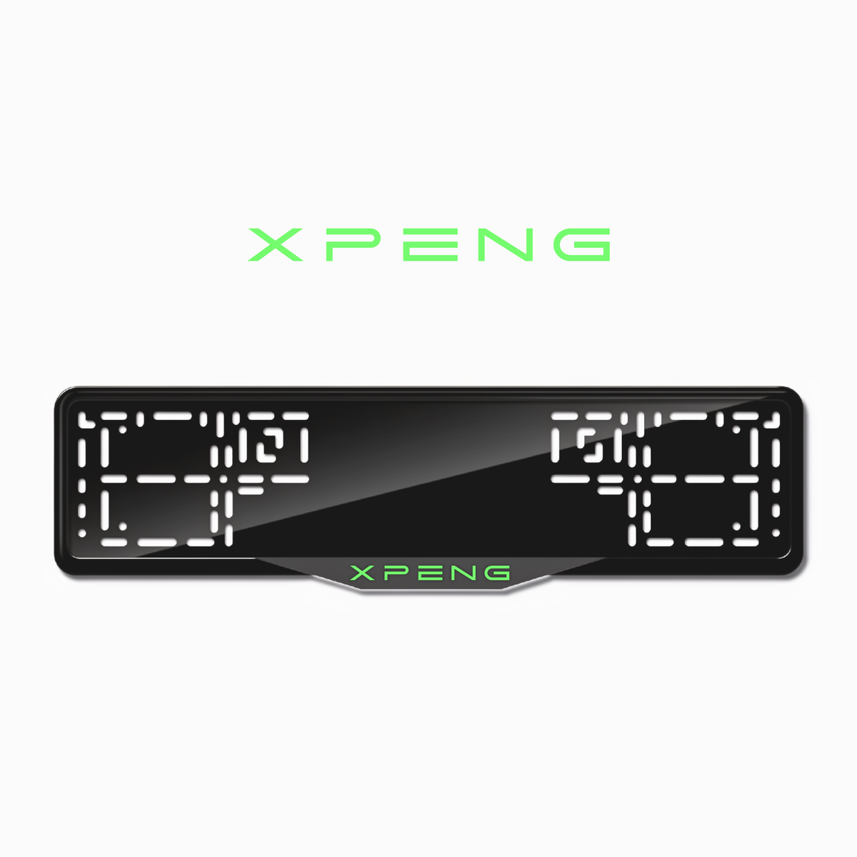 Cadres de plaque d'immatriculation XPeng - Vert néon - SATIN