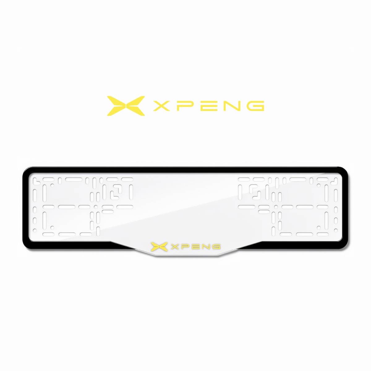 Cadres de plaque d'immatriculation XPeng - Jaune - GLASS