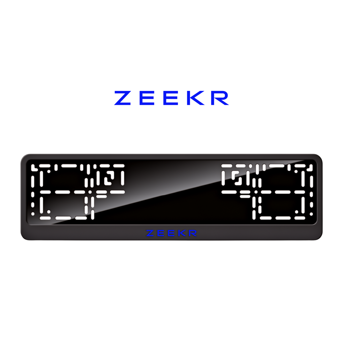 Cadres de plaque d'immatriculation Zeekr Logo - Bleu - CLASSIC