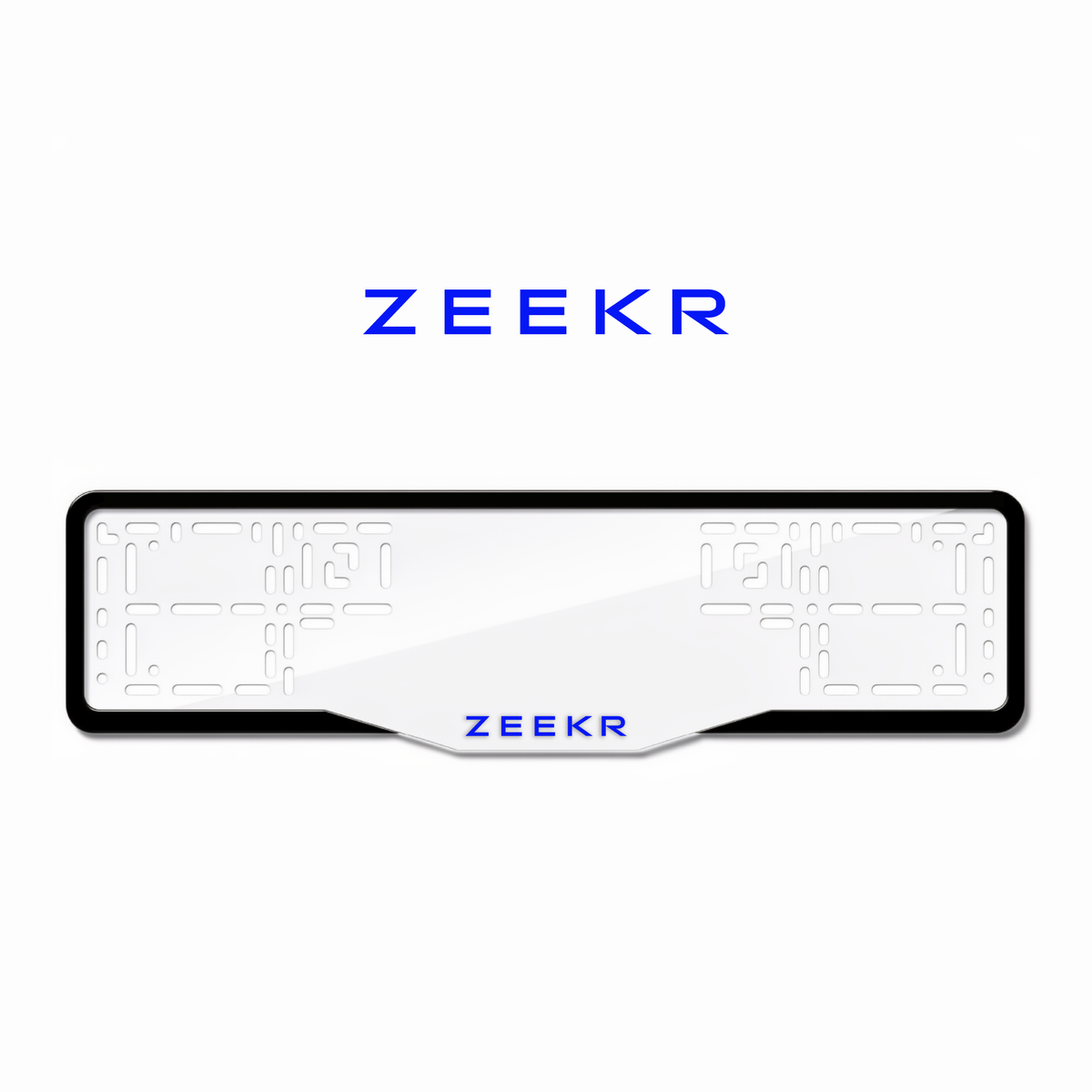 Cadres de plaque d'immatriculation Zeekr Logo - Bleu - GLASS