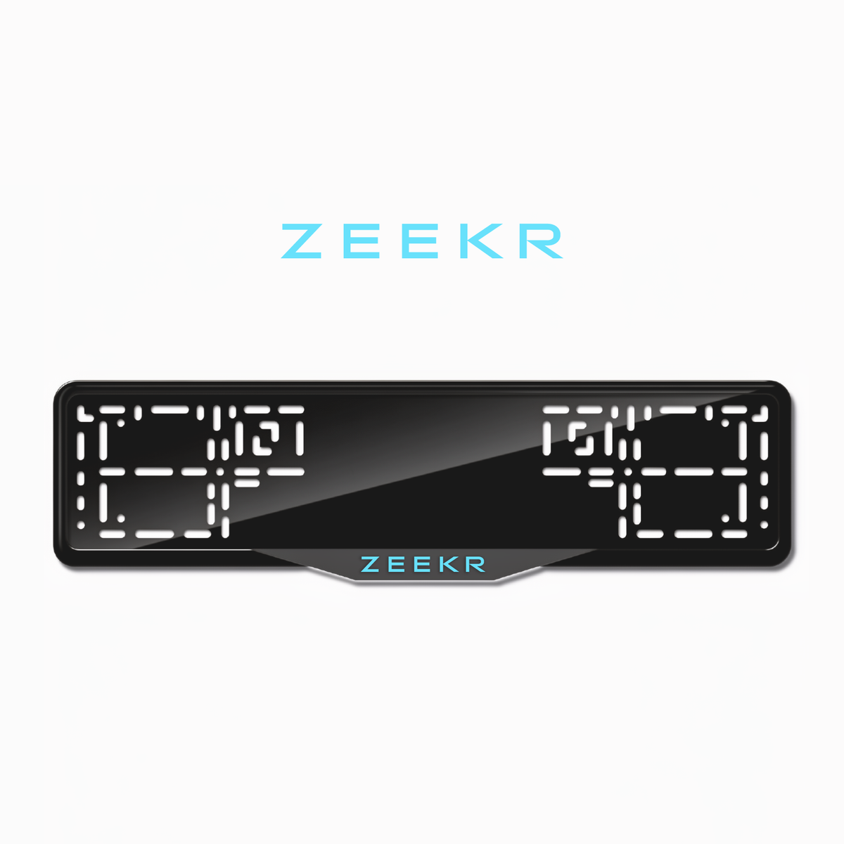 Cadres de plaque d'immatriculation Zeekr Logo - Bleu Tiffany - SATIN