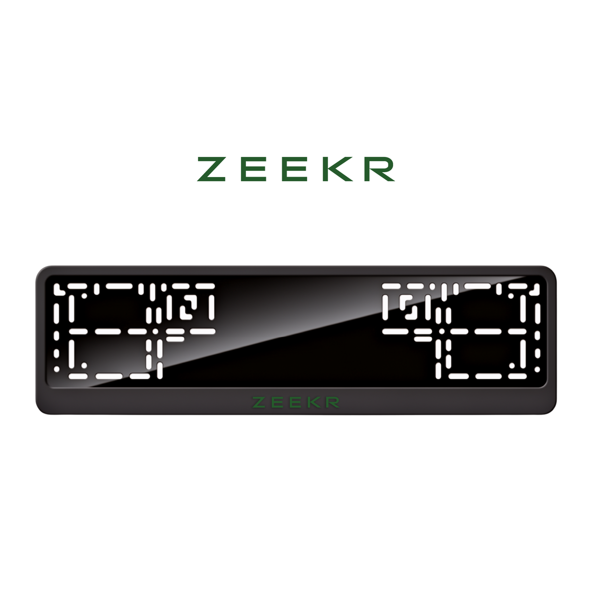 Cadres de plaque d'immatriculation Zeekr Logo - Vert - CLASSIC