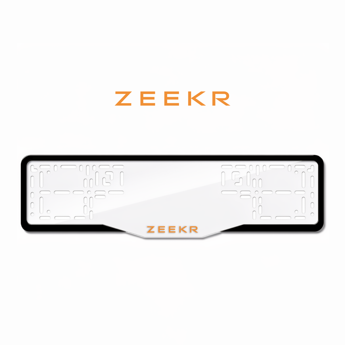 Cadres de plaque d'immatriculation Zeekr Logo - Orange Hermès - GLASS