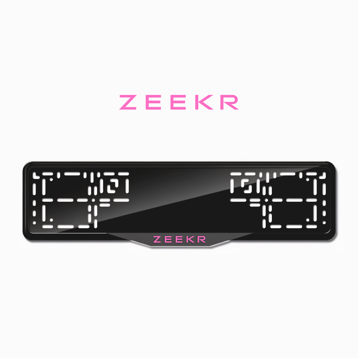 Cadres de plaque d'immatriculation Zeekr Logo - Rose - SATIN