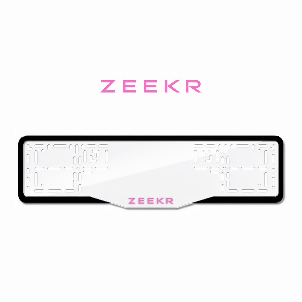 Cadres de plaque d'immatriculation Zeekr Logo - Rose - GLASS