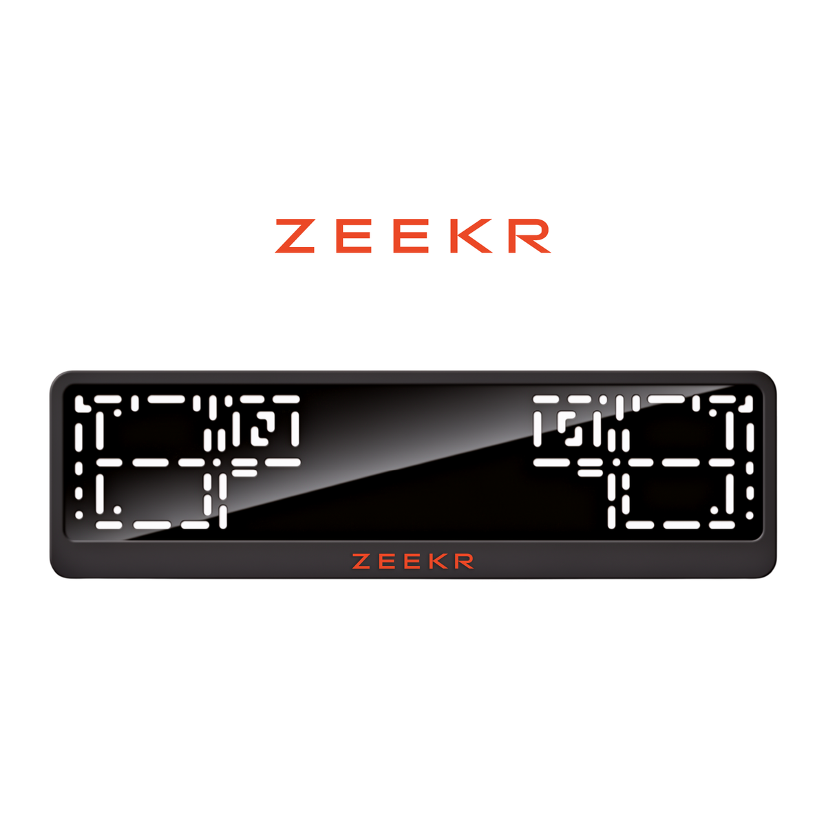 Cadres de plaque d'immatriculation Zeekr Logo - Rouge - CLASSIC