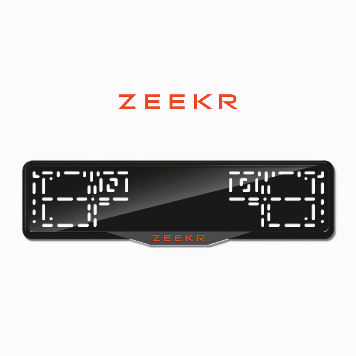 Cadres de plaque d'immatriculation Zeekr Logo - Rouge - SATIN