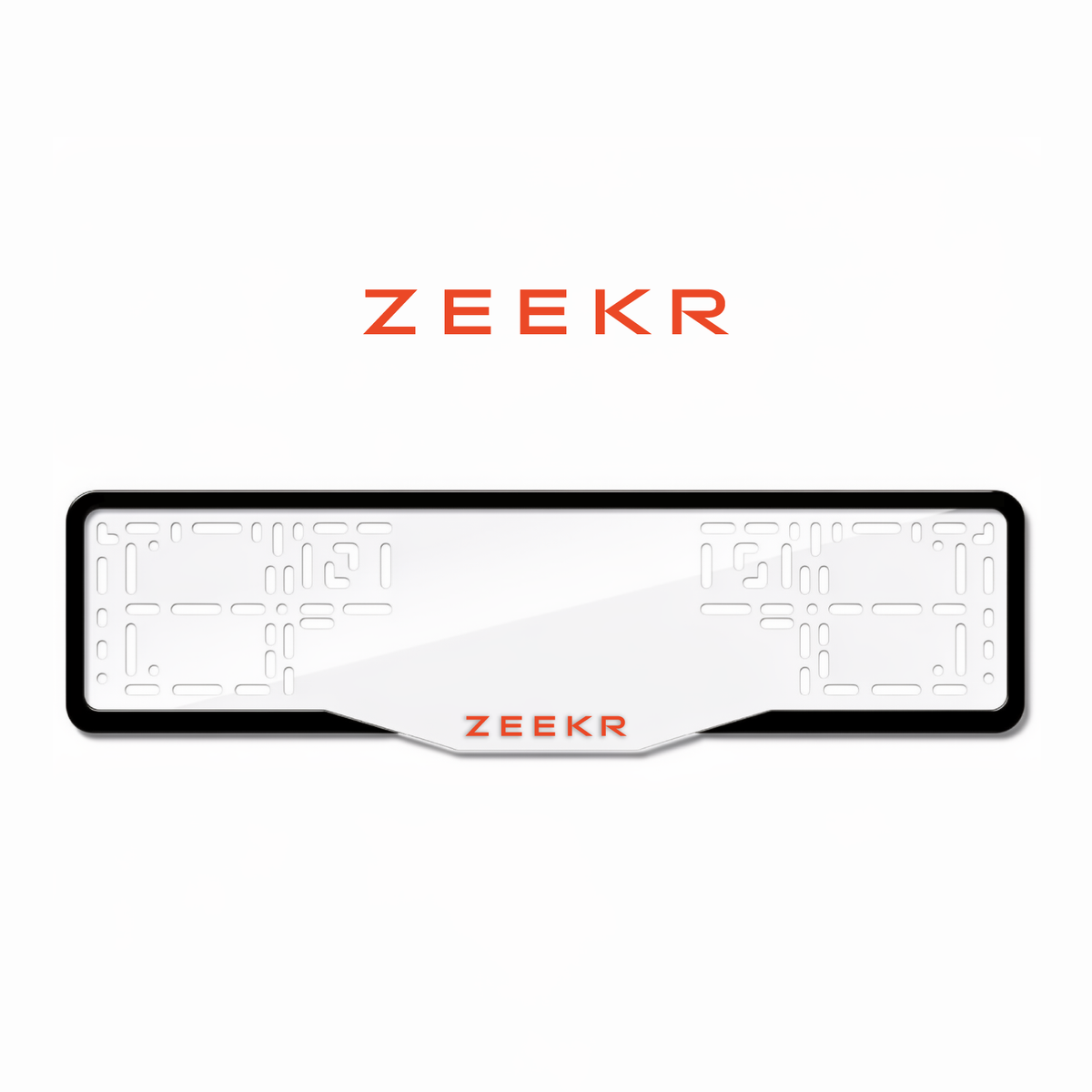 Cadres de plaque d'immatriculation Zeekr Logo - Rouge - GLASS